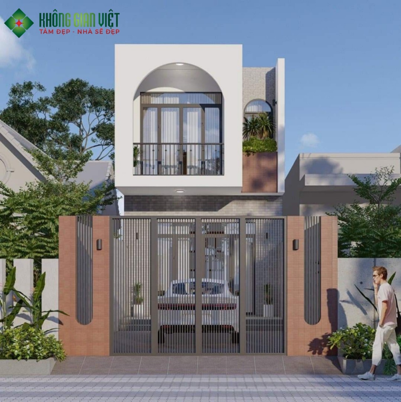 MẪU NHÀ PHỐ 2 TẦNG HIỆN ĐẠI NĂM 2025