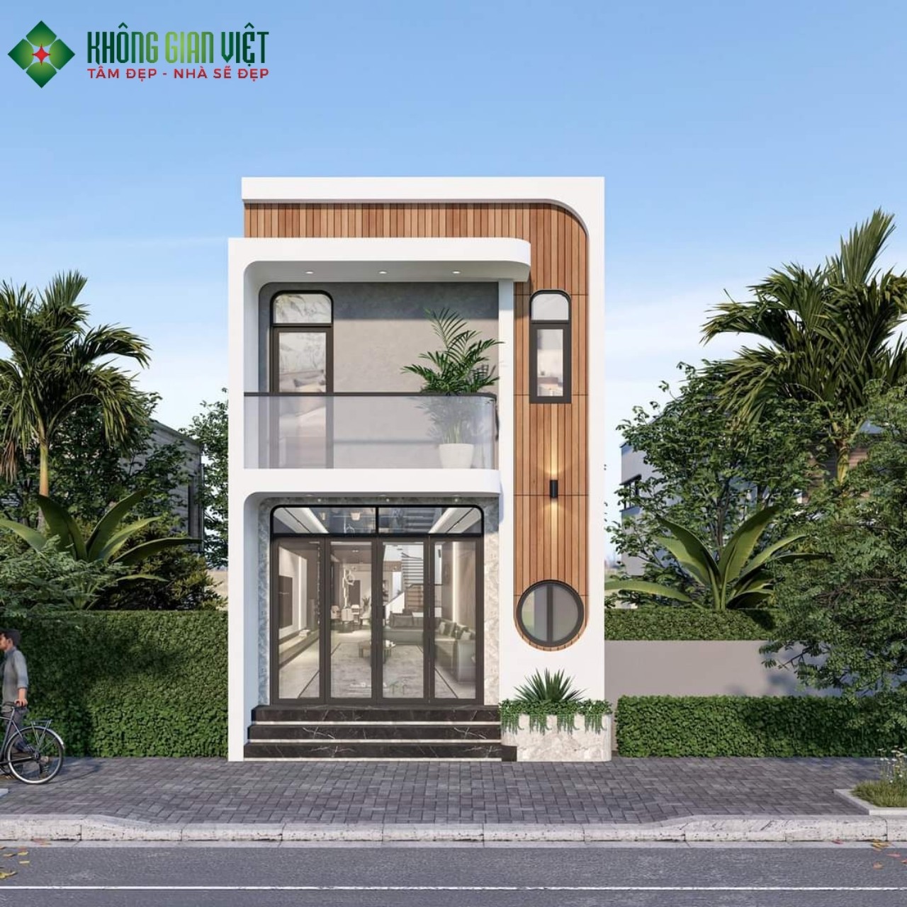 Thiết Kế Nhà Phố Hiện Đại 1 Trệt 1 Lửng